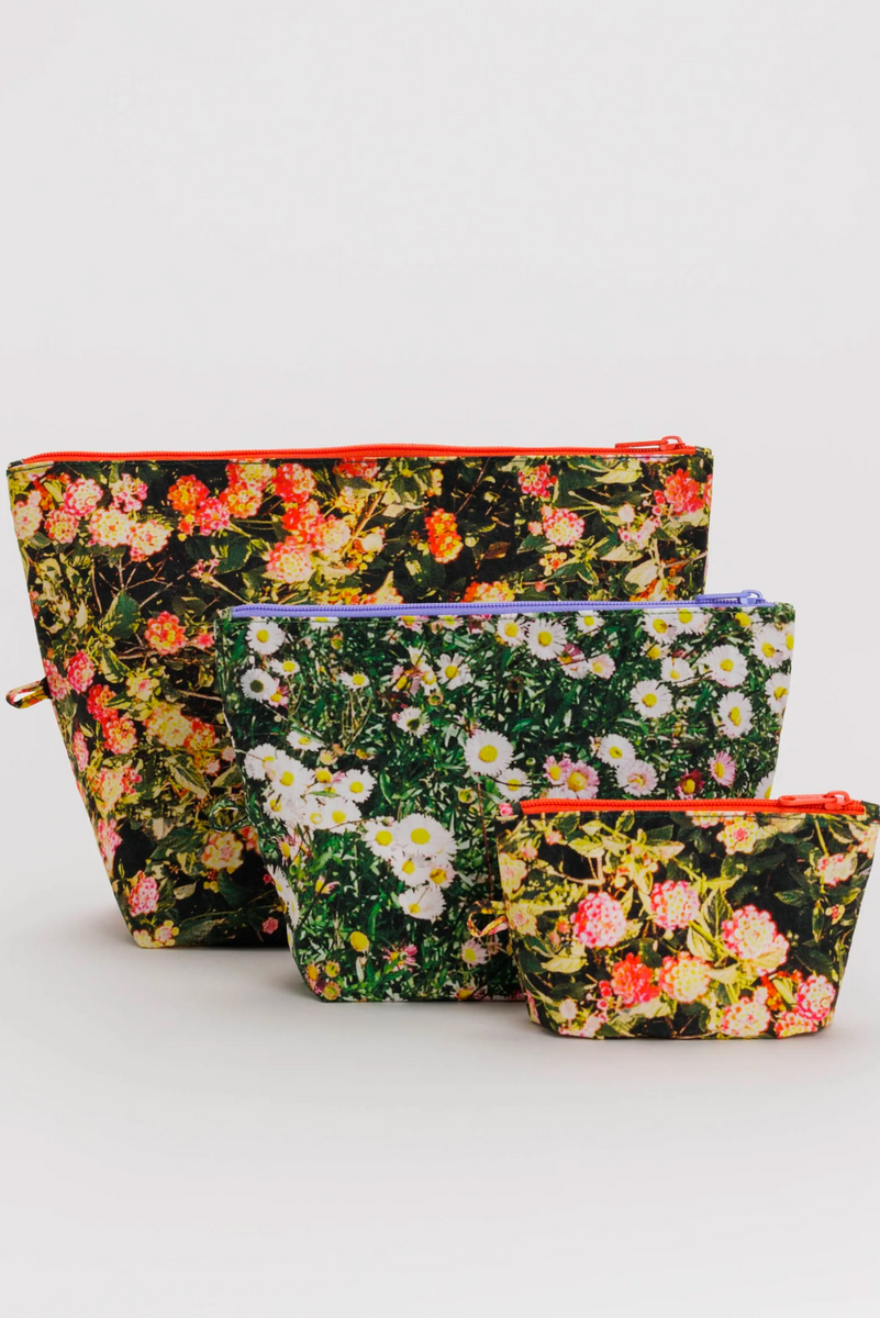 Baggu Go Pouch Set Photo Florals Vivid in Bellingen