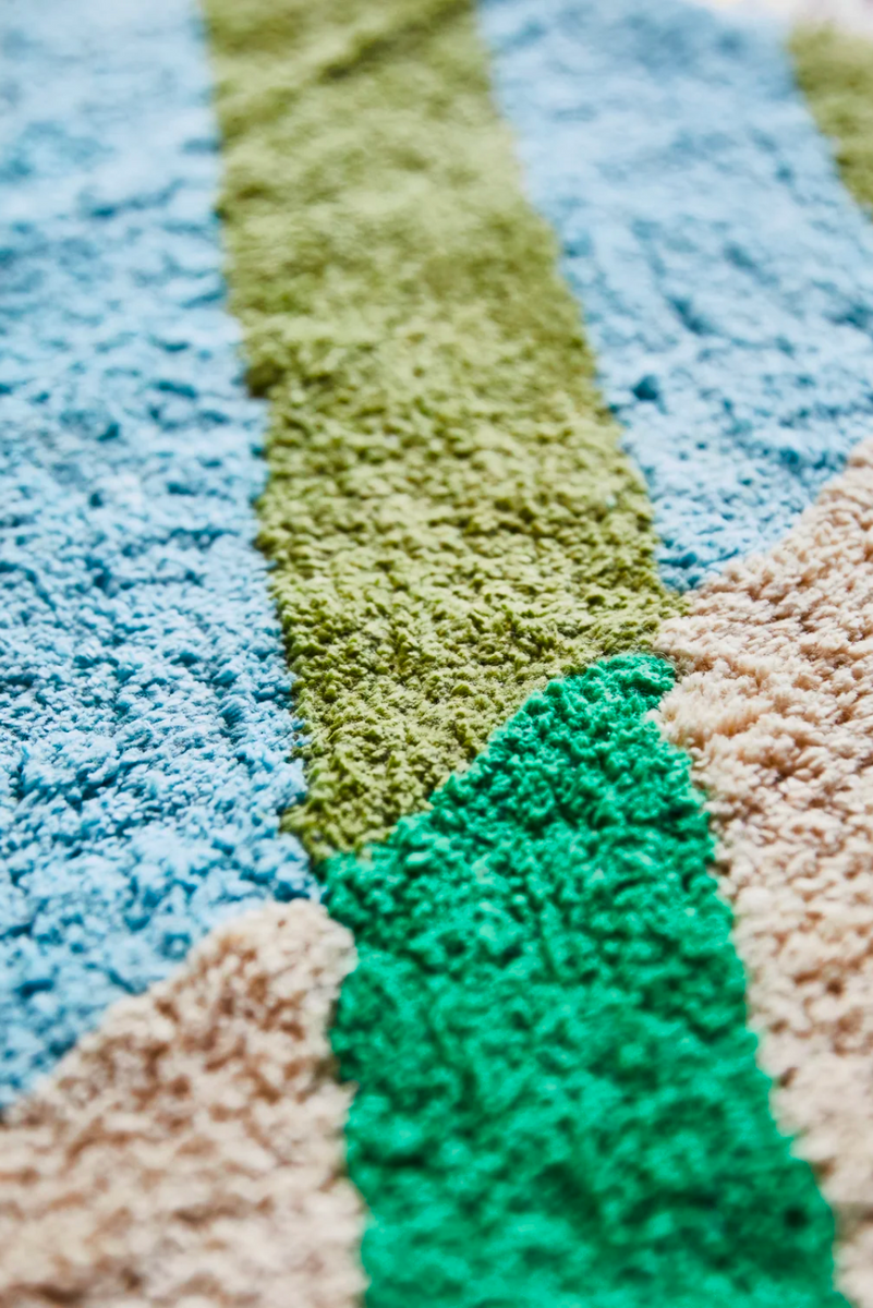 Sage and Clare Bath Mat Keddie Stripe Bath Runner Vivid in Bellingen