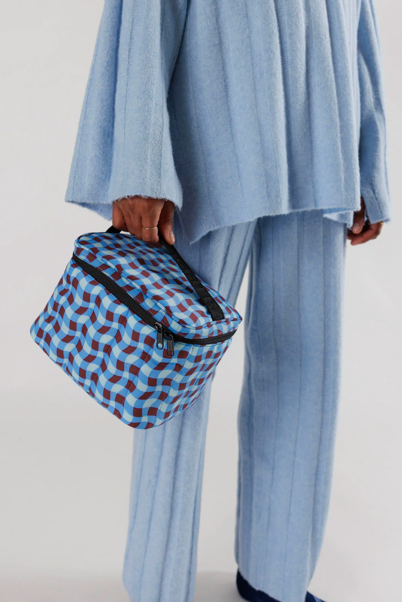 Baggu Puffy Lunch Bag Wavy Gingham Blue Vivid in Bellingen