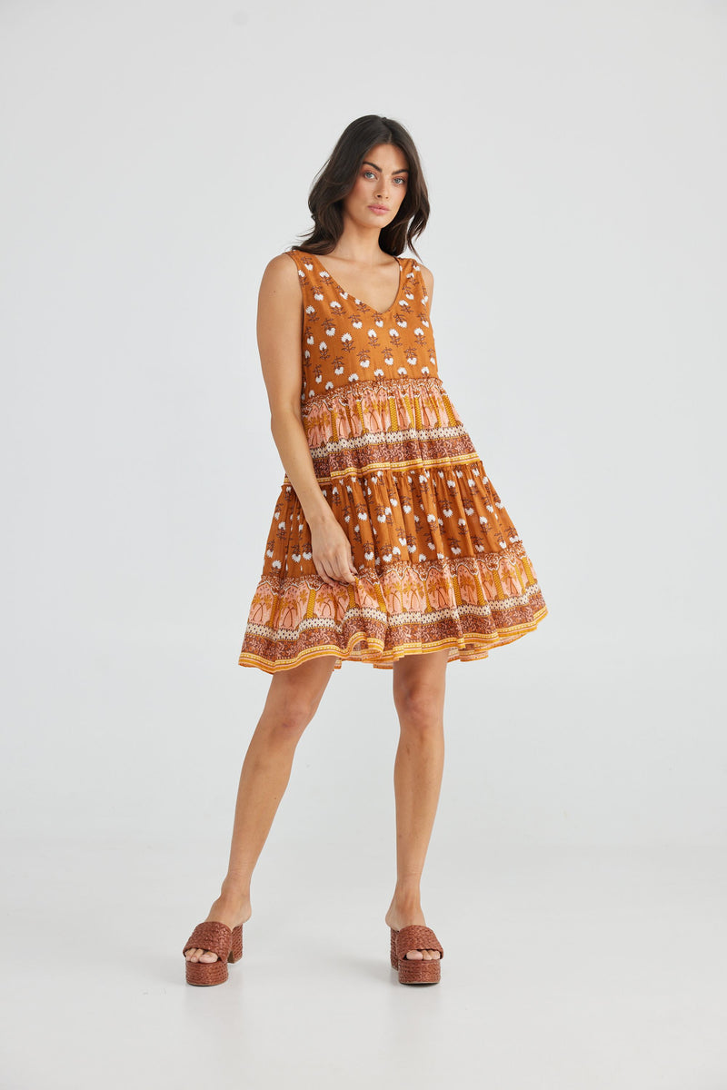 Talisman Lucky Charm Dress Rada Spice Vivid in Bellingen