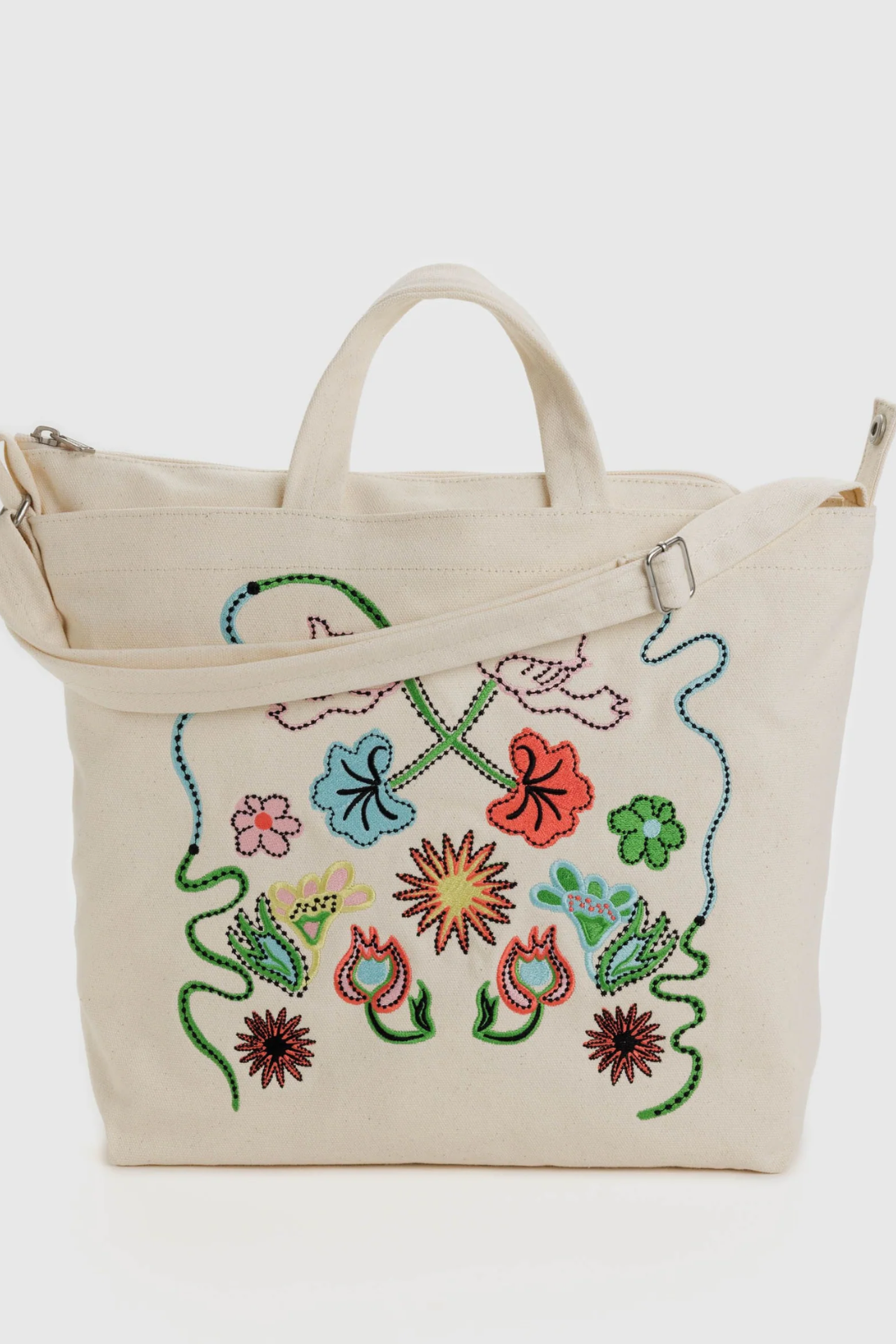 BAGGU Horizontal Zip Duck Bag – Recycled Cotton Canvas Tote For Laptop, Yoga & Everyday Carry